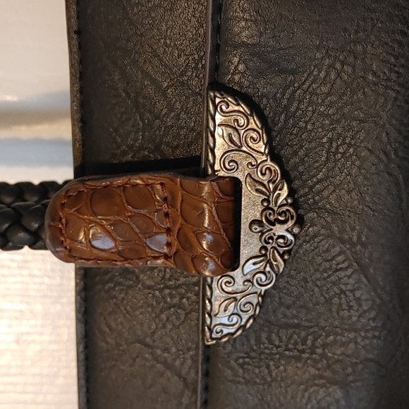 *sale 🌸Vintage Western Bueno Black Shoulder Bag 7 Pockets 13" L × 9" H × 3.5" W - Picture 2 of 9